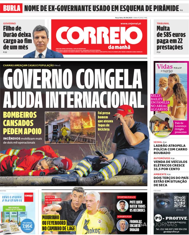 Capa jornal Correio da Manhã 2025-08-05