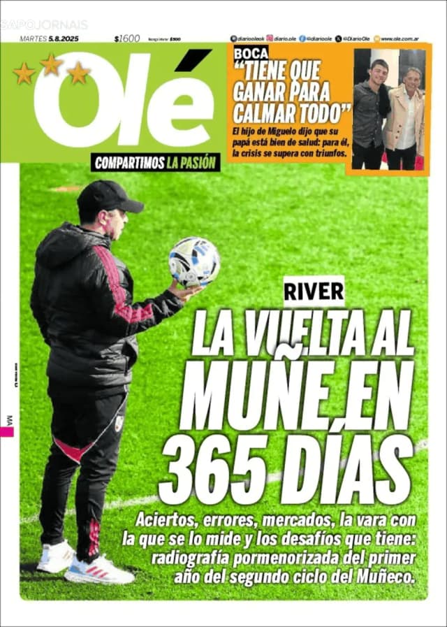 Capa jornal Olé 2025-08-05