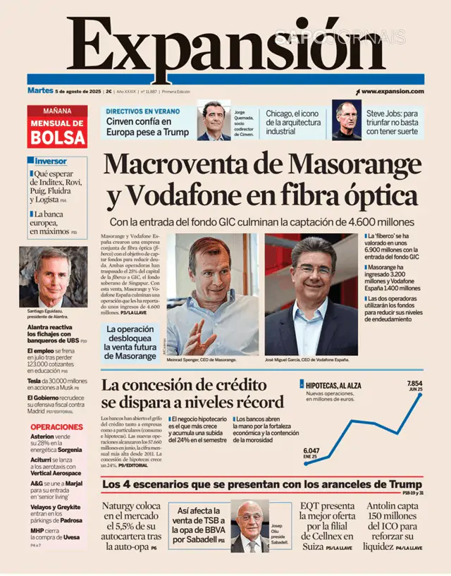 Capa jornal Expansión 2025-08-05