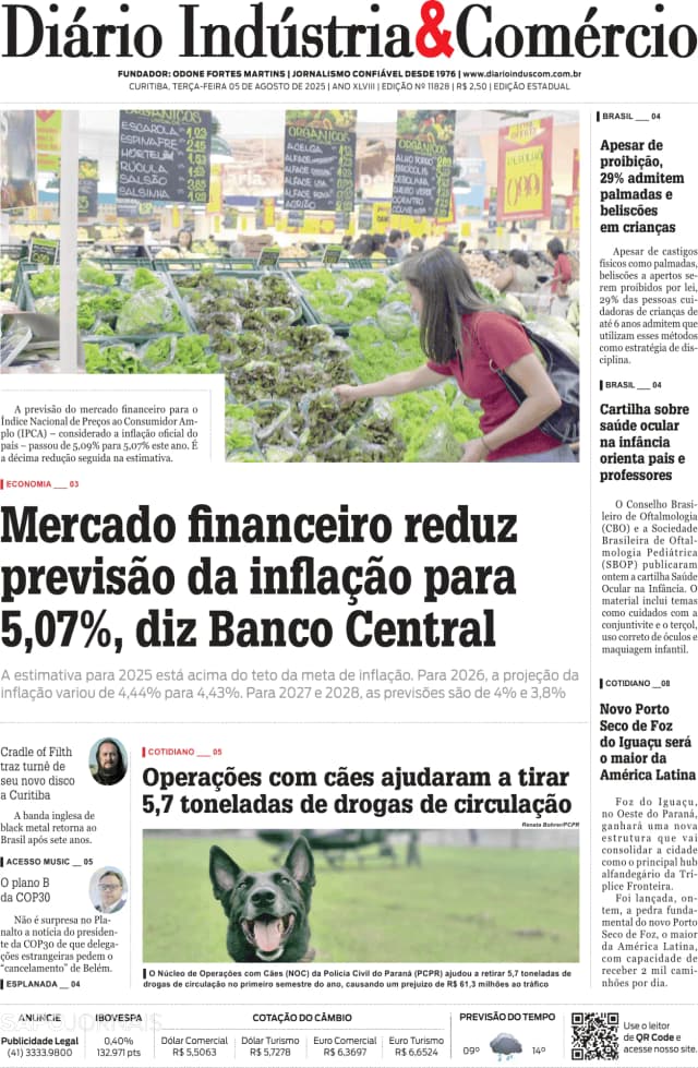 Capa jornal Diário Indústria & Comércio 2025-08-05