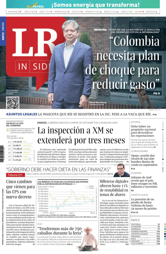Capa jornal La Republica 2025-08-05