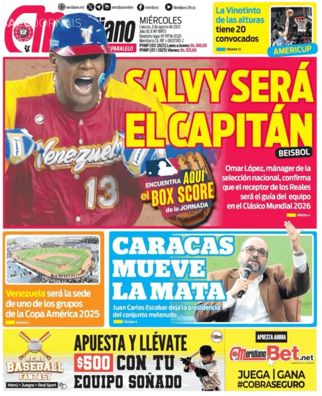 Capa jornal Meridiano 2025-08-06