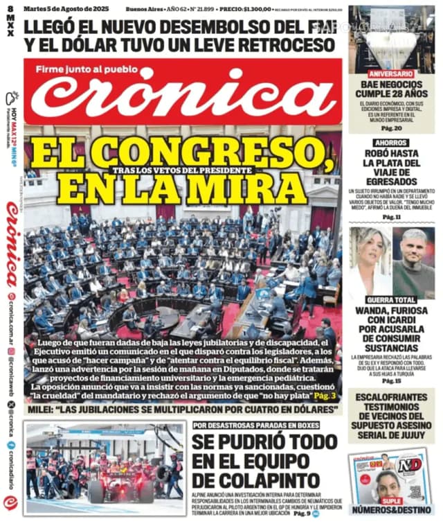 Capa jornal Crónica 2025-08-06