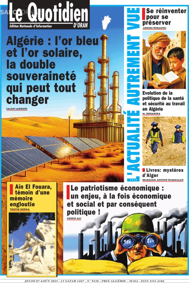 Capa jornal Le Quotidien D’Oran 2025-08-07