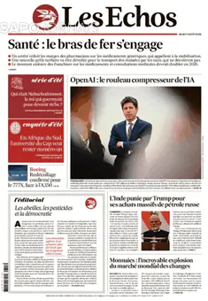 Capa jornal Les Echos 2025-08-07