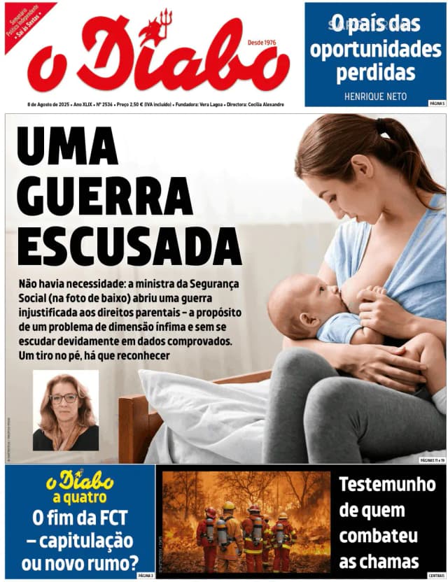 Capa jornal O Diabo 2025-08-08