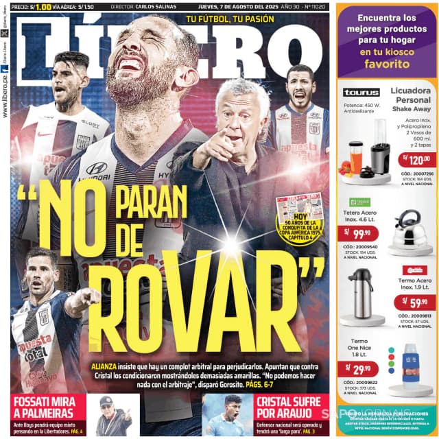 Capa jornal Líbero 2025-08-07