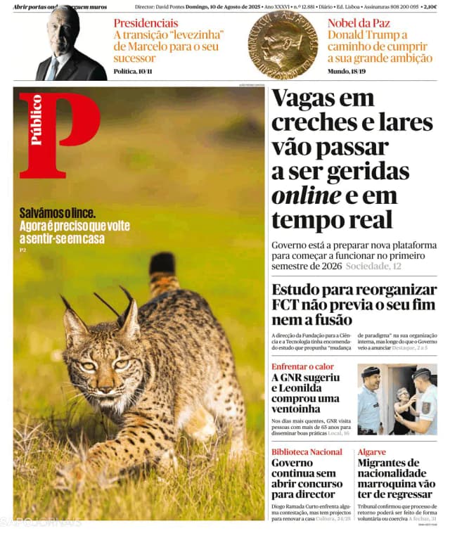 Capa jornal Público 2025-08-10