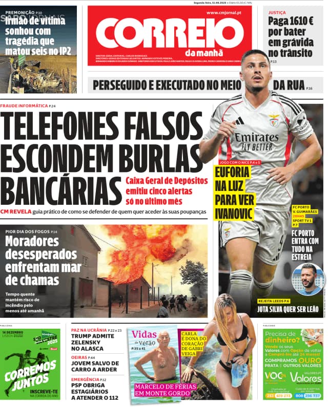 Capa jornal Correio da Manhã 2025-08-11