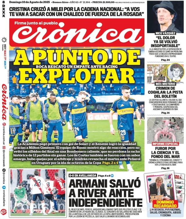 Capa jornal Crónica 2025-08-10
