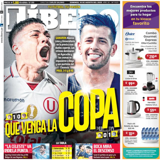 Capa jornal Líbero 2025-08-10